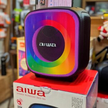 Caixa De Som Partybox Aiwa Pb-07 Bluetooth 8h Rgb Usb Tws Cor Preto 110v/220v