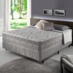 Cama Box Casal Cinza + Colchão Molas Ensacadas Alabama 138x188x61cm - ZIDI
