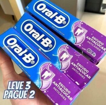 Creme Dental Oral-B Escudo Anti Açúcar Tradicional Leve 3 Pague 2 70g, Oral B