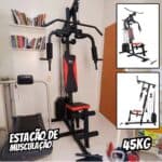 Estação De Musculação De 45kg Wct Fitness Cor da estrutura Preto Cor do estofamento Preto e vermelho