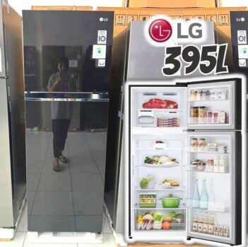 Geladeira LG Frost Free Inverter 395L Duplex Cor Platinum Inox (GN-B392PQD)