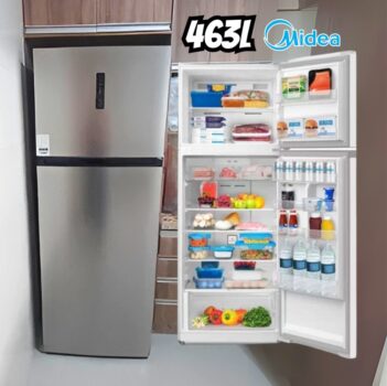 Geladeira Midea MD-RT645MTA Frost Free com Compartimento Extra Frio, Painel Touch e Iluminação LED 463 L - Inox - 110V