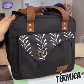 INSMEER Bolsa De Almoço Isolada Para Mulheres, Lancheira Térmica De Grande Capacidade De 10 L Bolsa Térmica À Prova D'Água, Adequado Para Praia/Trabalho/Piquenique (Preto)