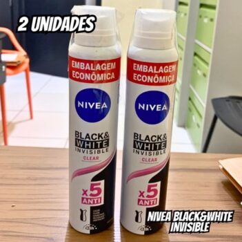 Kit Desodorante Aerossol NIVEA Black & White Clear 150ml - 2 Unidades, Nivea, pacote de 2