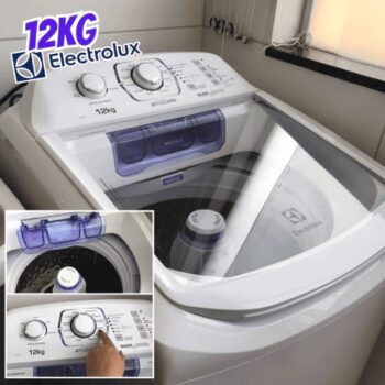 Lavadora de Roupas Electrolux LAC12 - 12Kg Cesto Inox 12 Programas de Lavagem