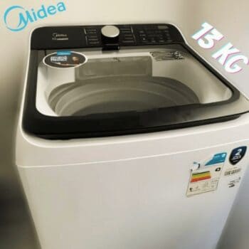 Lavadora de Roupas Midea 13kg Cesto Inox 13 Programas de Lavagem Branca Wave Agitator