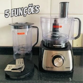 Multiprocessador de Alimentos Mondial Preto - Turbo Chef MPN-01-B 5 Funções 1000W 220V