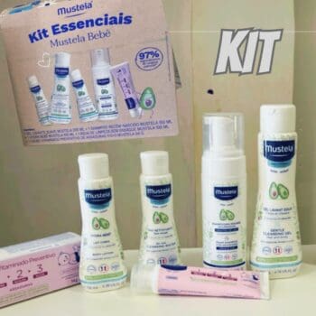 Mustela Kit Essenciais Bebê e Criança - Gel Lavante 200ml + Shampoo Recém-Nascido 150ml + Hydra Bebê 100ml + Água de Limpeza 100ml + Creme Vitaminado Preventivo De Assaduras 54g - Edição limitada