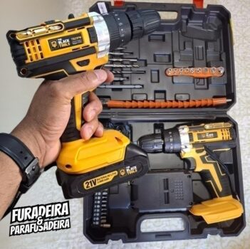 Parafusadeira E Furadeira Impacto The Black Tools Tb-21pw 21v 3/8 Cor Amarelo Frequência 50/60 Hz 110v/220v