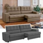 Promotop: As melhores Promoções,cupons e descontos! Sofá Retrátil Reclinável 3 Lugares Veludo Medelín Besthouse