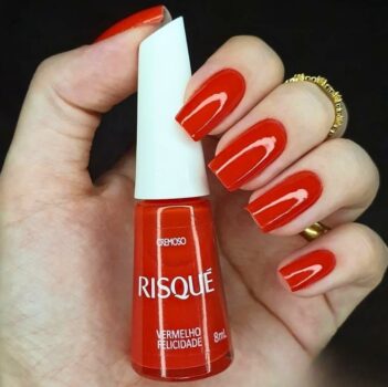 Risqué Felicidade - Esmalte Cremoso, Vermelho, 8ml
