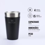 Stanley - Copo de cerveja isolado, copo empilhável Stay Chill de 473 ml, para bebidas quentes ou frias