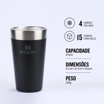 Stanley - Copo de cerveja isolado, copo empilhável Stay Chill de 473 ml, para bebidas quentes ou frias