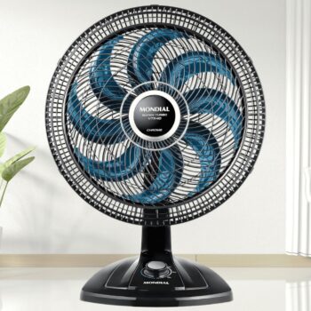 Ventilador de Mesa 40cm Super Turbo, Mondial, Preto/Azul, 140W, 110V – VTX-40-CHROME