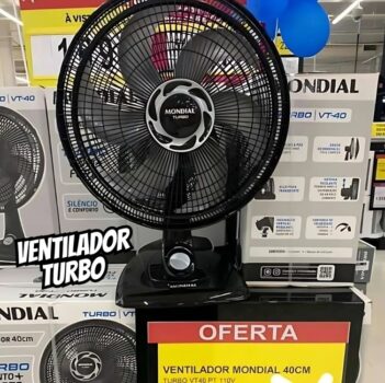 Ventilador de mesa Mondial 127V, 40cm, 6 pás, Turbo - VT-40-NB