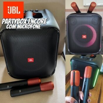 Caixa de Som JBL Partybox Encore com 2 Microfones Digitais - 100W