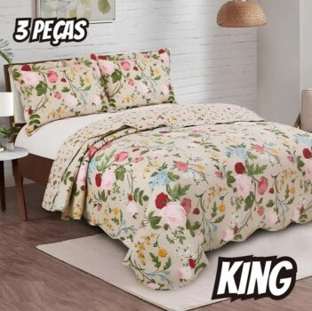 Colcha Cobre Leito Casal King Size Hotel Luxo 3pç 260x280