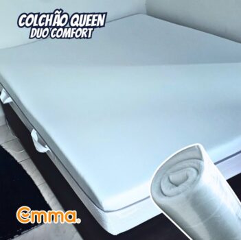 Colchão Queen Emma Duo Comfort - 10 anos de garantia, conforto ortopédico dupla face -158x198cm