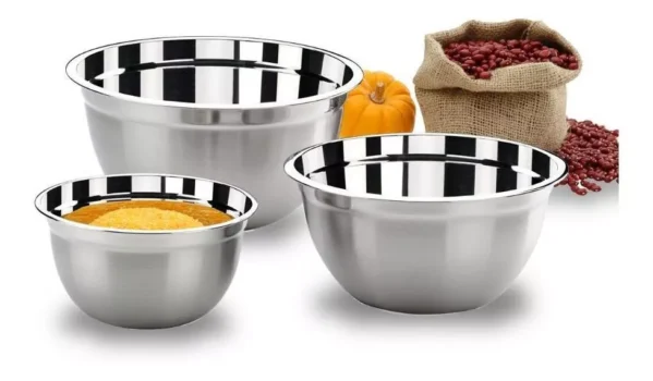 Conjunto De Tigelas Brinox 3pçs Suprema Em Inox - 2107/100