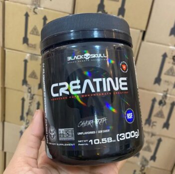 Creatina Monohidratada Pura Pote 300g Creatine - Black Skull Sabor Sem Sabor