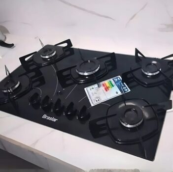 Fogão cooktop gás Braslar Pop 5 bocas preto 127/220V