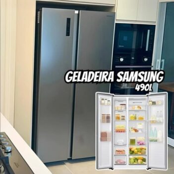 Geladeira/Refrigerador Samsung Frost Free - Side by Side Prata 490L RS52