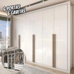Guarda-Roupa Casal Severo 6 Portas 6 Gavetas Branco - Panorama Móveis
