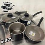 Jogo de Panelas Tramontina Turim em Aluminio com Revestimento Interno e Externo em Antiaderente Starflon Max Preto 04 Peças