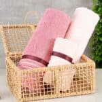 Jogo de Toalhas de Banho Casain/Karsten Otto - Salmão e Euforia 3 Peças