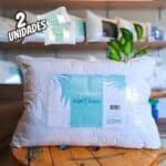 Kit 2 Travesseiros Select Luxo Fibra 70x50cm Antialérgico Zíper Branco