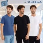 Kit Com 3 Camisetas Masculinas Básicas Slim Gola V Hering