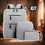 Kit Mochila Slim Para Notebook Executiva Escolar Faculdade - Alongda
