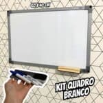 Kit Quadro Branco Uv Moldura Mdf Revestido Alumínio Soft STALO, 40x30