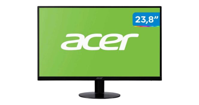 Monitor Acer Ultra-Thin SA240Y G0, 23.8"" LED IPS, Full HD, 120Hz, 1ms, HDMI e VGA, Adaptive-Sync - UM.QS0AA.005