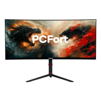 Monitor Gamer Curvo Concórdia Pcfort 34" QHD, 165Hz, 1Ms, HDR, 99% sRGB, FreeSync/Gsync, 2x Display Port, 2x HDMI, Alto Falante - W340i165