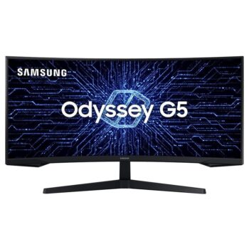 Monitor Gamer Samsung Odyssey G5 34" UWQHD, Tela Curva Ultrawide, Painel VA, 165Hz, 1ms, HDR10, HDMI, DP, FreeSync Premium Preto