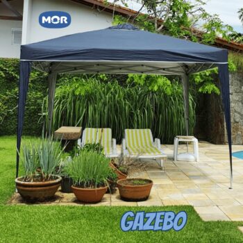 Mor - Gazebo X-Flex Oxford Com Silvercoating Azul 3M X 3M