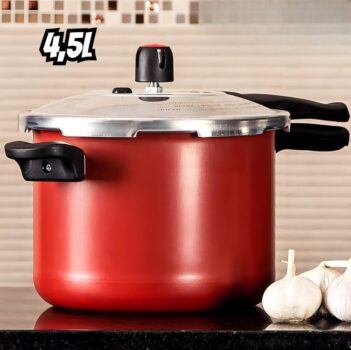 Panela De Pressão Fechamento Externo Antiaderente 4,5l Cor Vermelho