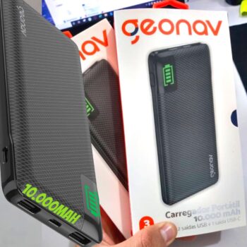 Power Bank Universal Geonav, 10000 mAh, Preto - PB10KBK