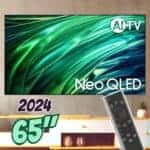 Samsung AI TV 65″ Neo QLED 4K 65QNX1D 2024, Processador com AI, Upscaling 4K, Mini LED, Painel 120hz, AI Energy Mode, Alexa built in