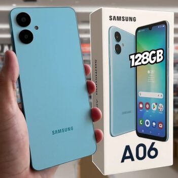 Smartphone Samsung Galaxy A06 128GB 4GB RAM 6,7" Câm. Dupla + Selfie 8MP