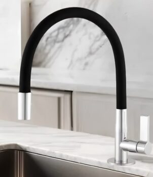 Torneira Pia Para Cozinha Bancada Mesa Flexível Preta Azul