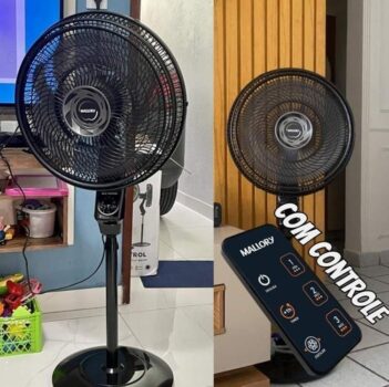 Ventilador de Coluna Mallory Max Control Com Controle Remoto 140W, Silencioso, Com Hélice de15 pás, Grade Especial em Sistema TS, Máxima Vazão e Mínimo Ruído - PR-GR - 220V