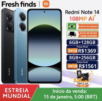 Xiaomi Redmi Note 14 - Estoque no Brasil