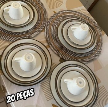Aparelho de Jantar Tramontina Canyon em Porcelana Decorada 20 Peças