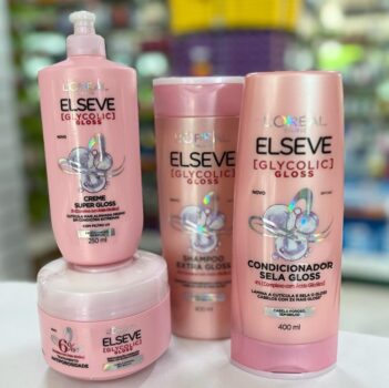 Elseve Glycolic Gloss Kit - Shampoo + Condicionador + Creme Super Gloss + Creme de Tratamento
