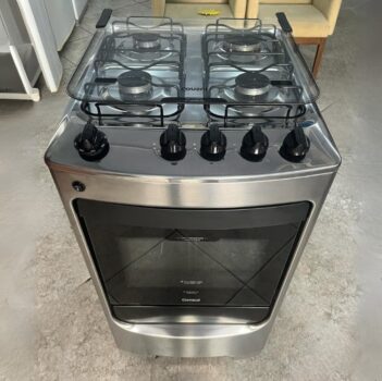 Fogão Consul 4 Bocas CFO4NAR com Mesa de Inox, Acendimento Automático e Design Frente Única Bivolt - Inox