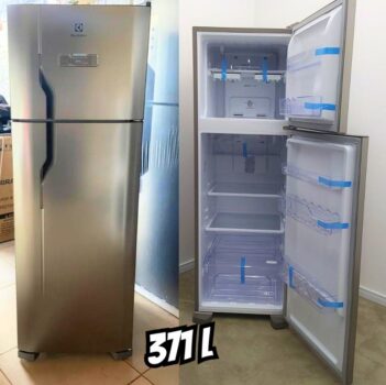 Geladeira Electrolux Frost Free 371L Turbo Congelamento Duplex Cor Inox (DFX41)