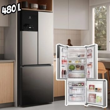 Geladeira Electrolux Frost Free Inverter 480L Efficient AutoSense 3 Portas Inox Look (IM7S)