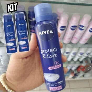 Kit Desodorante Aerossol NIVEA Protect & Care 150ML - 2 Unidades, Nivea, pacote de 2